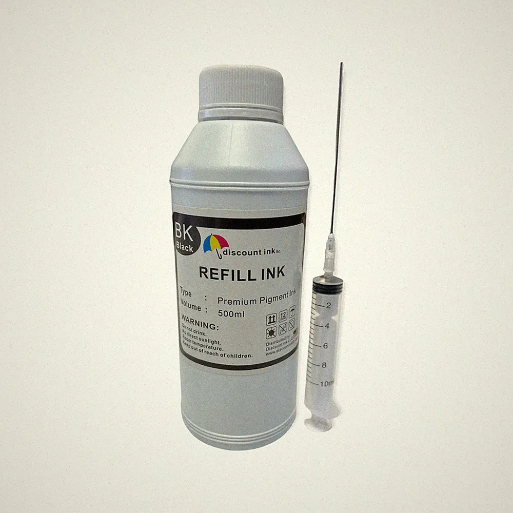 500ml Refill Black Pigment ink for HP Canon Lexmark Dell