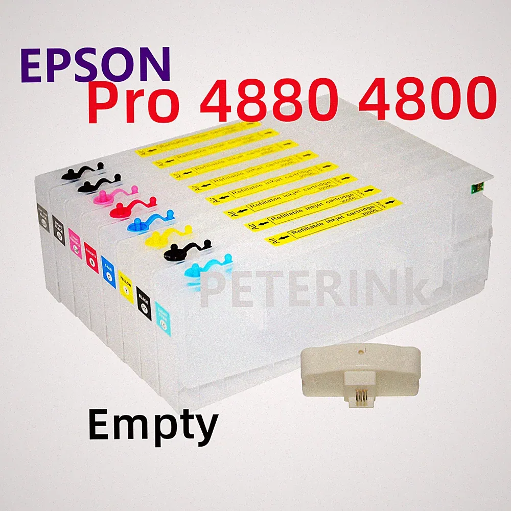 8 Empty Refillable Ink Cartridge kit for Stylus Pro 4880 4800 Printer *