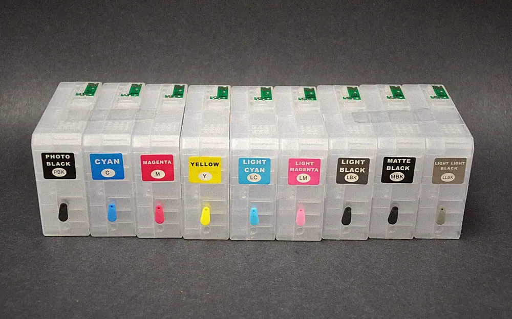 9pc Refillable Ink Cartridge Epson Stylus 3880 Printer UltraChrome K3 Pigment