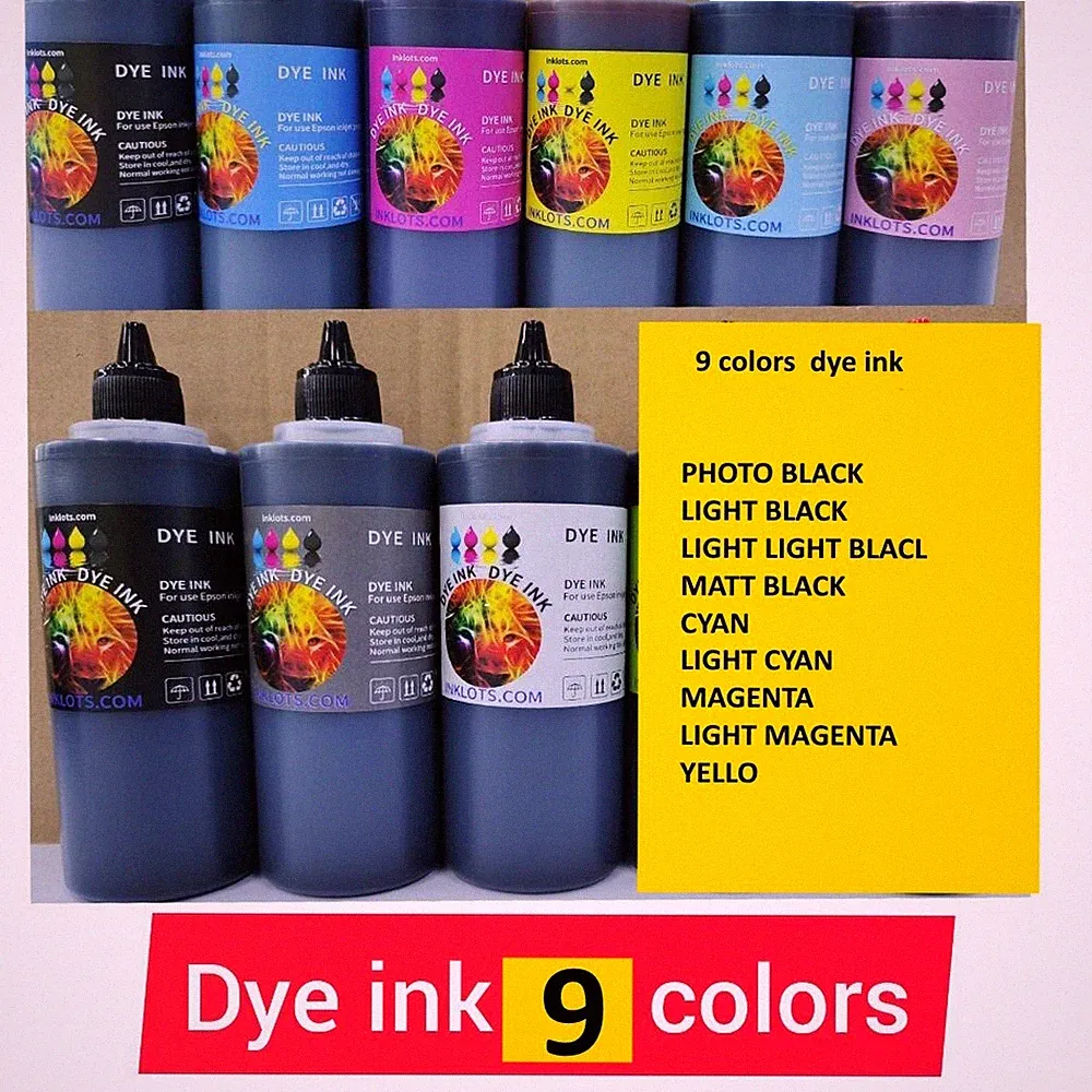 9x250ml Dye Refill Ink Kit for 96 T096 Stylus Photo R2880 Stylus Pro 4800