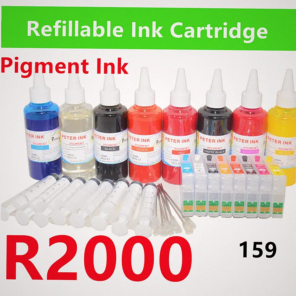 Empty Refillable Ink Cartridge kit for Stylus Photo R2000 Printer T159 159 ARC