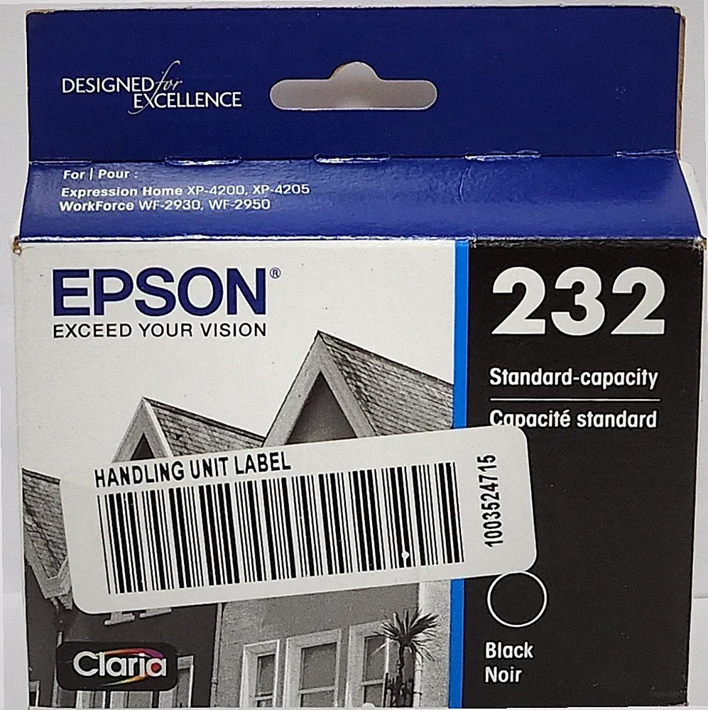 EPSON - 232 Standard Black Ink Cartridge Genuine Brand New Sealed - Exp 11/2027