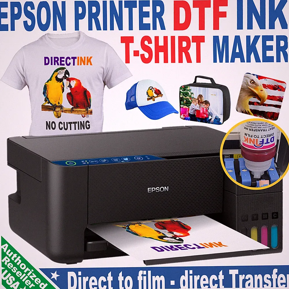 Epson Printer with DTF Ink Heat Transfer Color T-Shirt Maker Starter Kit