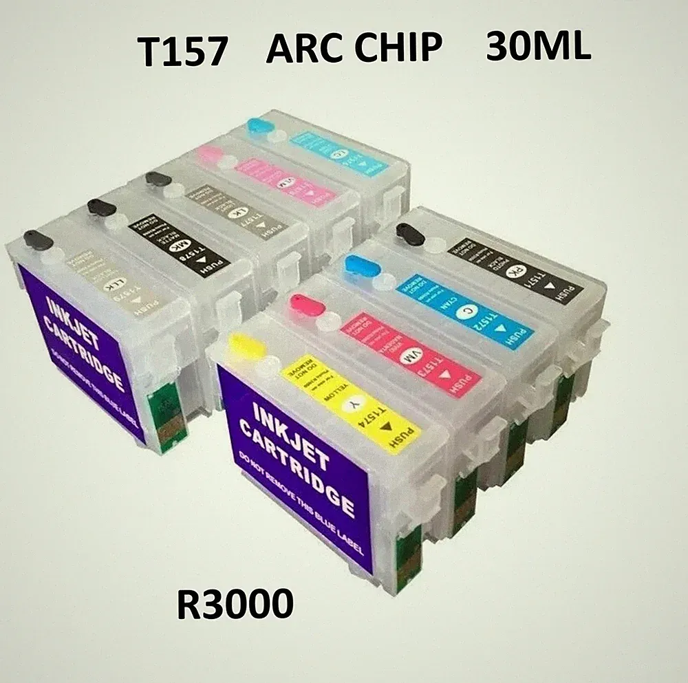 For Stylus Photo R3000 , 157 with ARC chip T157, Refillable empty Ink Cartridge