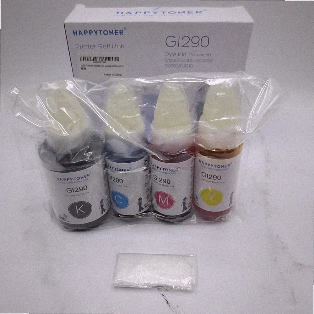 Happy Toner GI290 Dye Ink Printer Refill 4 Pack