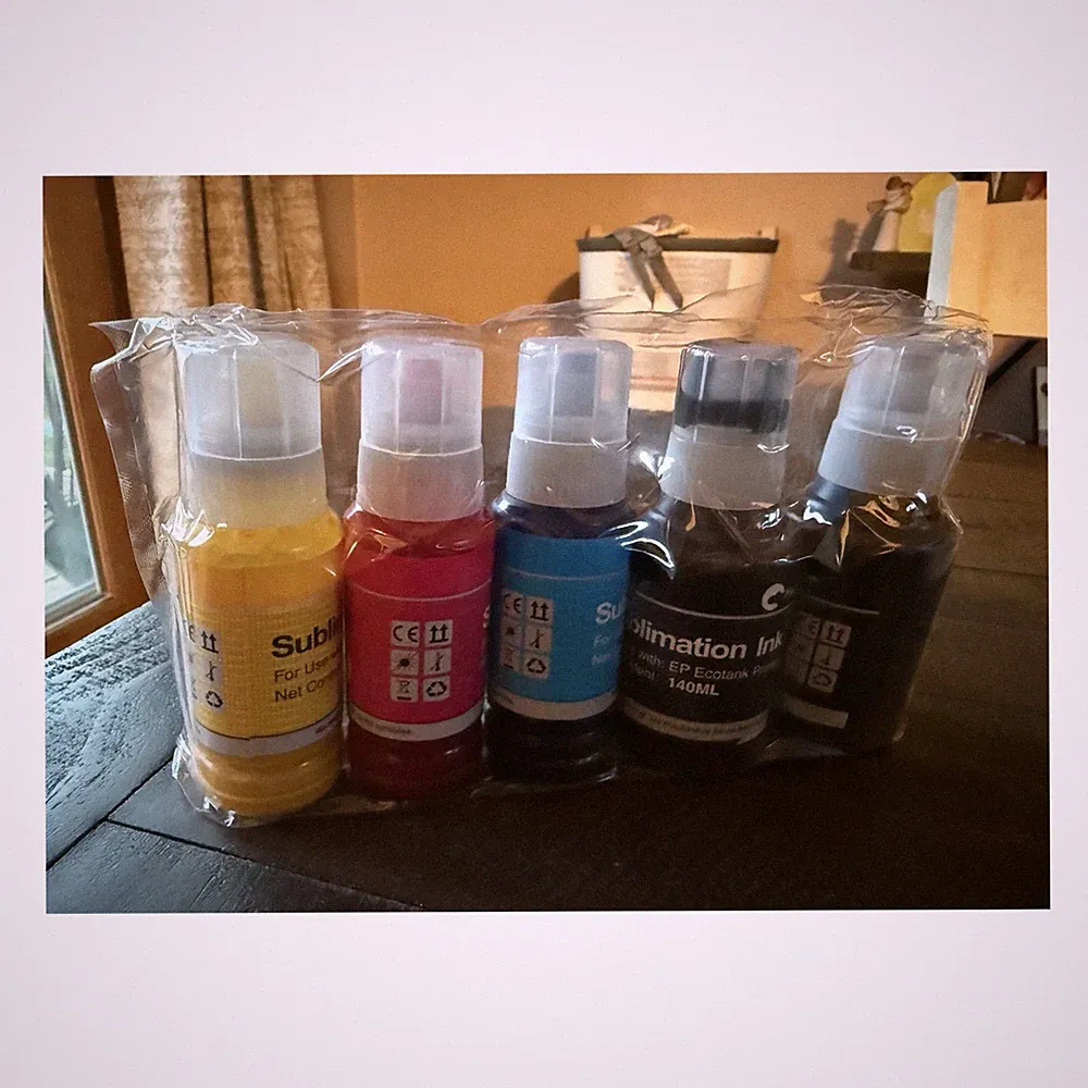 Hiipoo Sublimation Ink Refill Bottles CMYK Set for Inkjet Printers