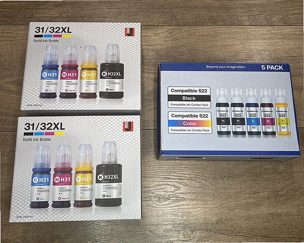 Lot 31 32XL Ink Bottle Refill Kit Compatible HP Smart Tank 5101 7301 7602 700
