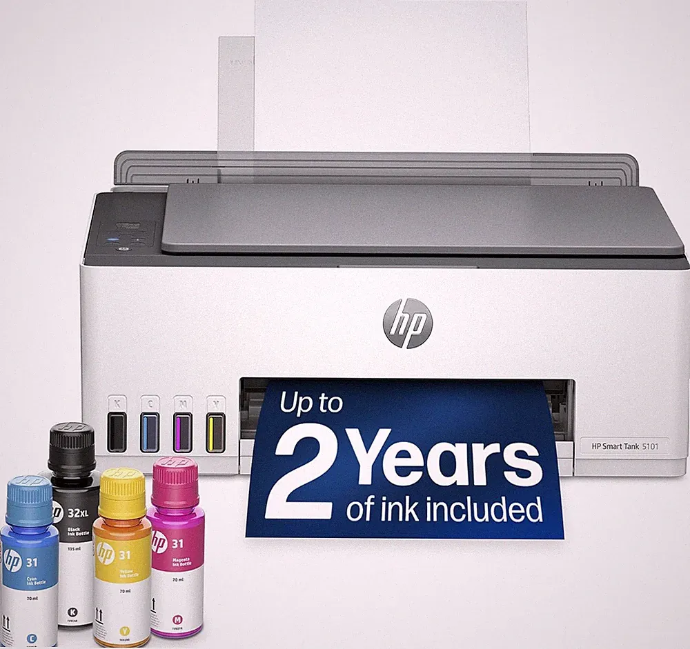 Smart Tank 5101 Wireless All-In-One Refillable Printer, Scanner, Copier with 2 Y